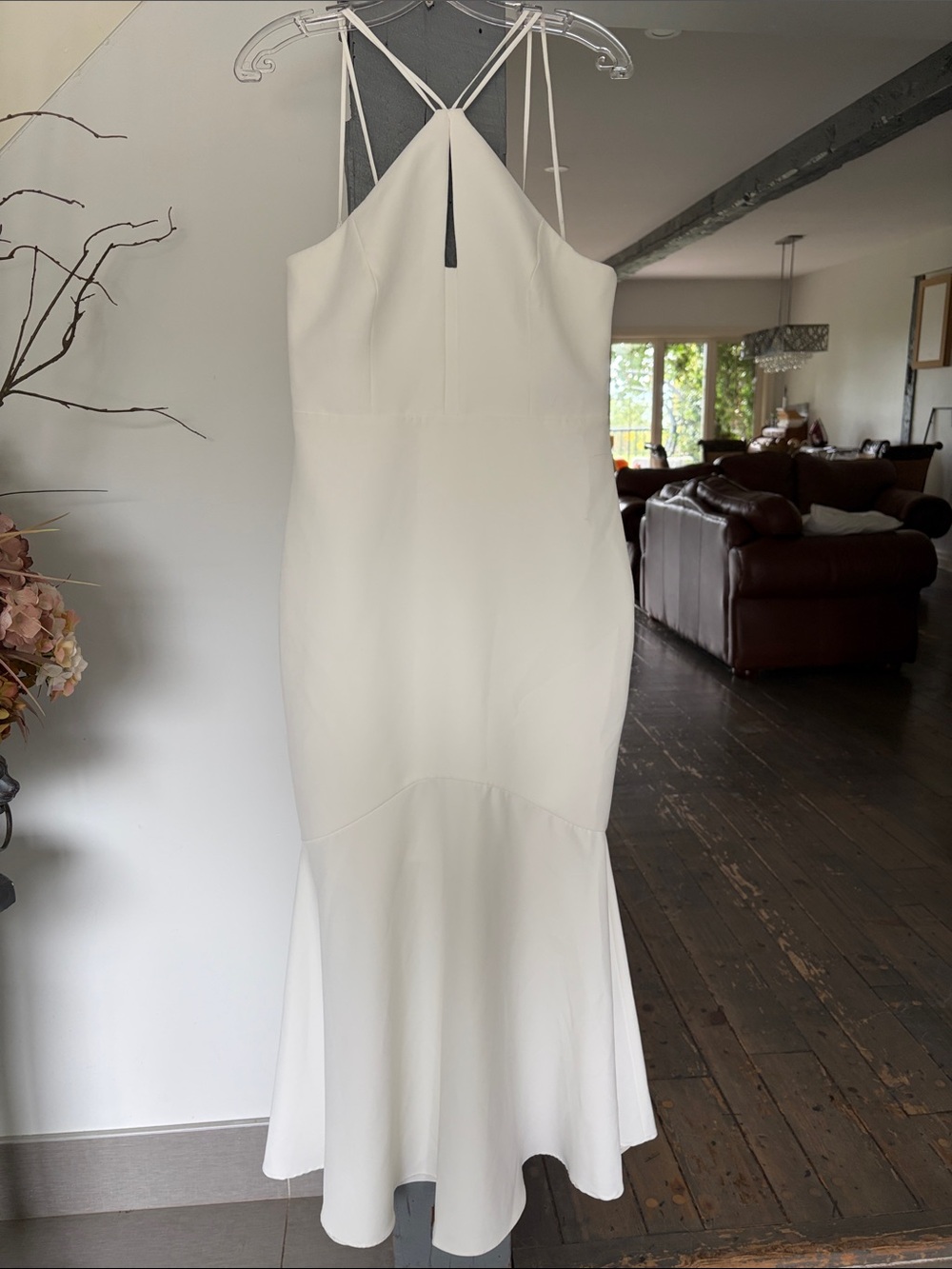 White Strappy Mermaidh Hem Dress Ever New